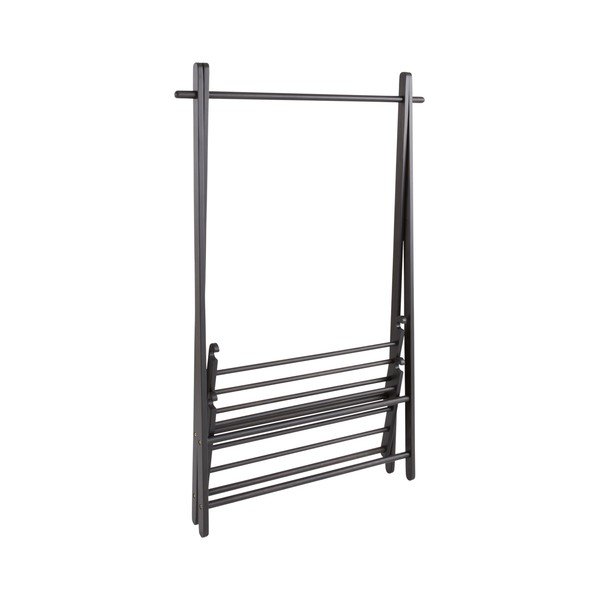 Čierny stojan na oblečenie z borovicového dreva 100x150x41 cm Cole – Jotex-image-3