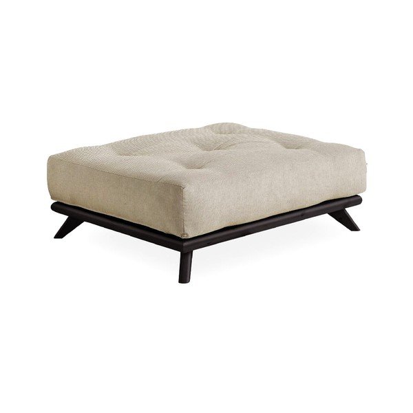 Podnožka s ľanovým poťahom Karup Design Senza Black/Linen