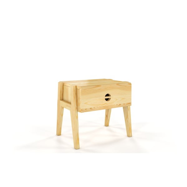 Nočný stolík z borovicového dreva so zásuvkou Skandica Visby Radom