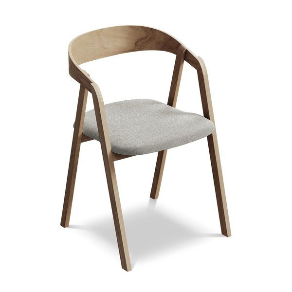 Svetlosivé jedálenské kreslo z masívneho dreva Erika – Makamii