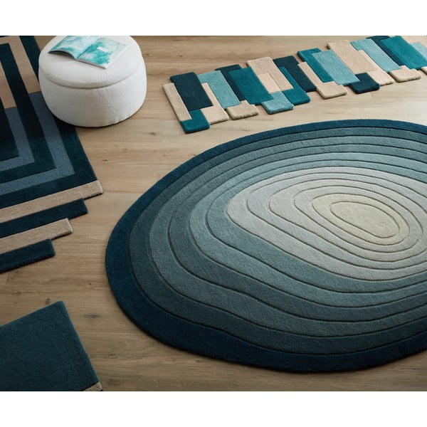 Modrý vlnený koberec 160x230 cm Puddle Ombre Wool – Flair Rugs-image-3