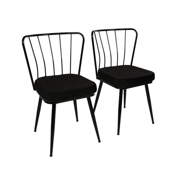 Čierne kovové jedálenské stoličky v súprave 2 ks Yildiz – Kalune Design-image-4