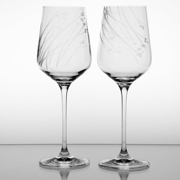 Ateliér Žampach, set 2 ks pohárov na biele víno Ľan