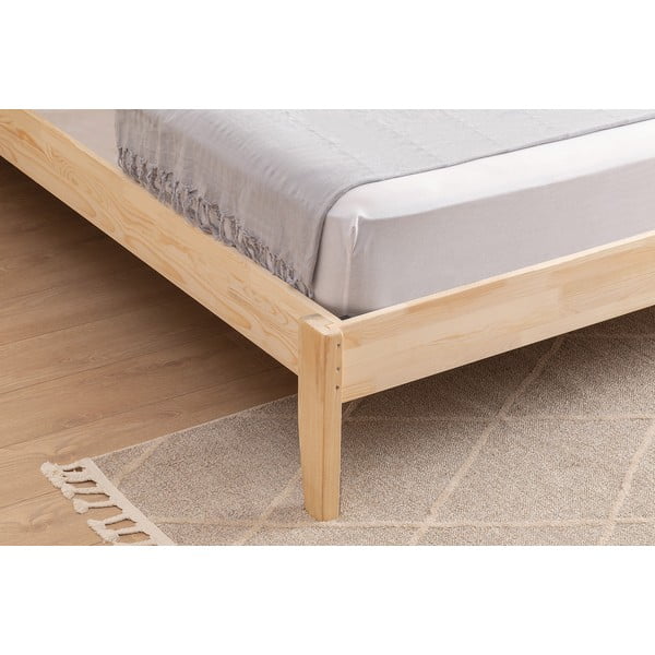 Dvojlôžková posteľ zo smrekového dreva s roštom v prírodnej farbe 140x200 cm Izabelya – Kalune Design-image-4