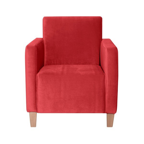Červené kreslo Max Winzer Milla Velvet-image-1