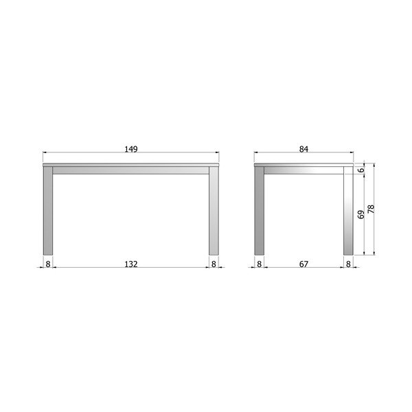 Drevený jedálenský stôl WOOOD Largo Untreated, 85 x 150 cm-image-3