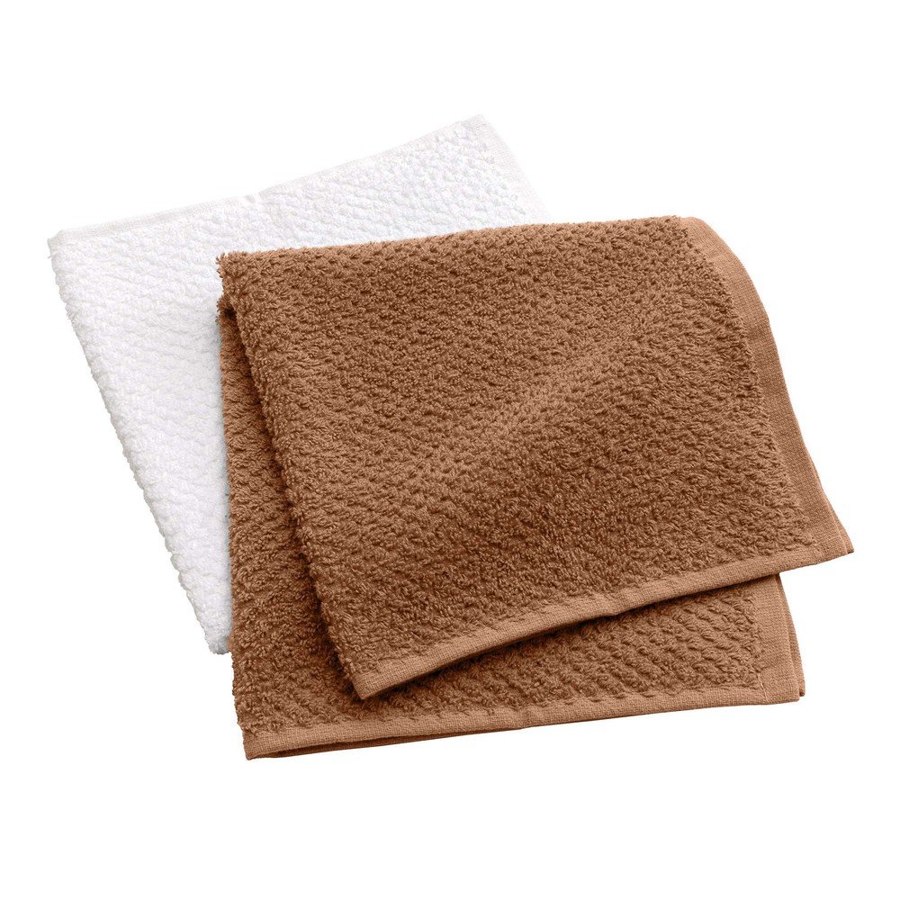 E-shop Biele/v terakotovej farbe froté bavlnené uteráky v súprave 2 ks 50x50 cm Gourmet – douceur d'intérieur