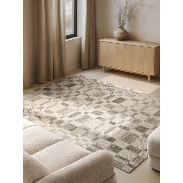 Krémovobiely ručne tkaný vlnený koberec 200x300 cm Boho 1.0 Structa – Vikosa-image-1