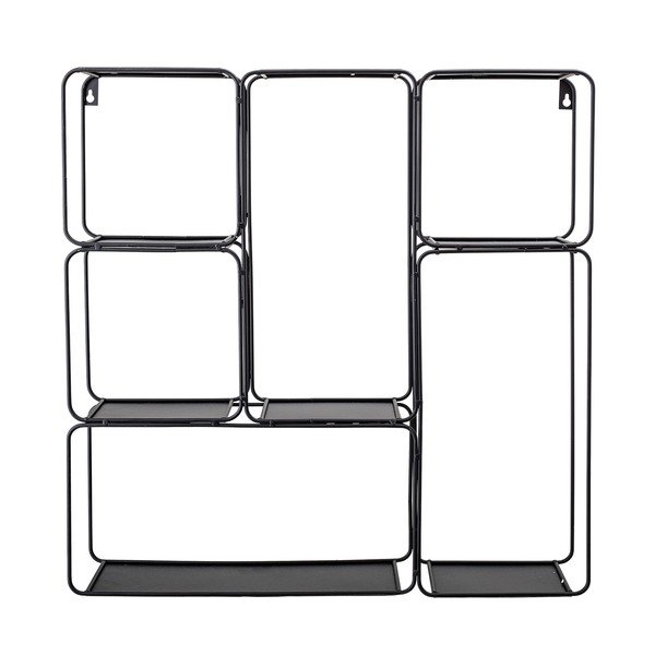 Čierna kovová nástenná polica Bloomingville Vegas-image-1