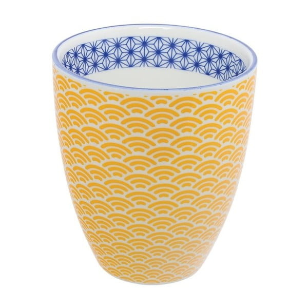 Žlto-modrý porcelánový hrnček na čaj Tokyo Design Studio Wave