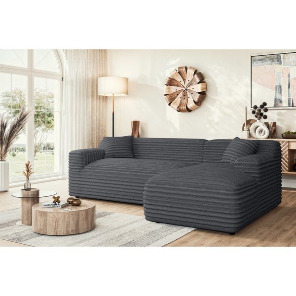 Tmavosivá menčestrová rohová pohovka (pravý roh/s leňoškou) Martin – Ropez-image-1