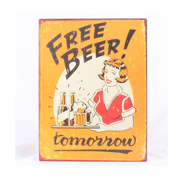 Plechová ceduľa Free Beer