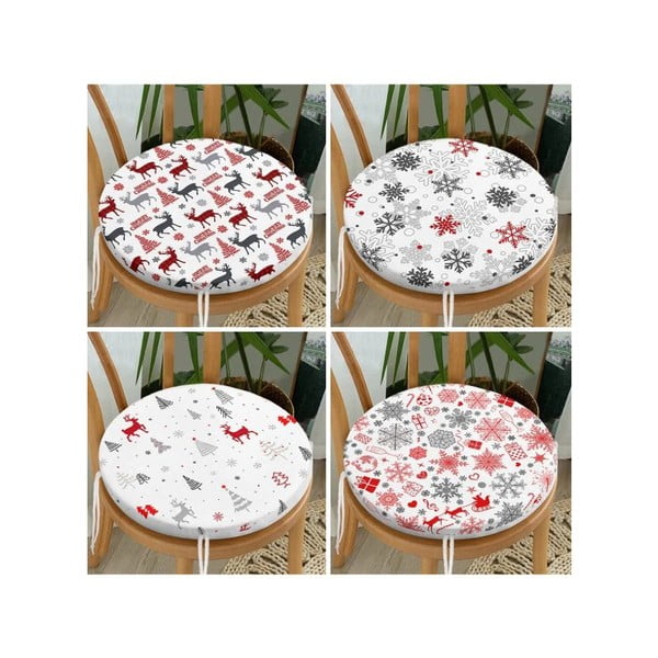 Sedáky v súprave 4 ks s vianočným motívom ø 40 cm Snowflakes – Mila Home-image-1