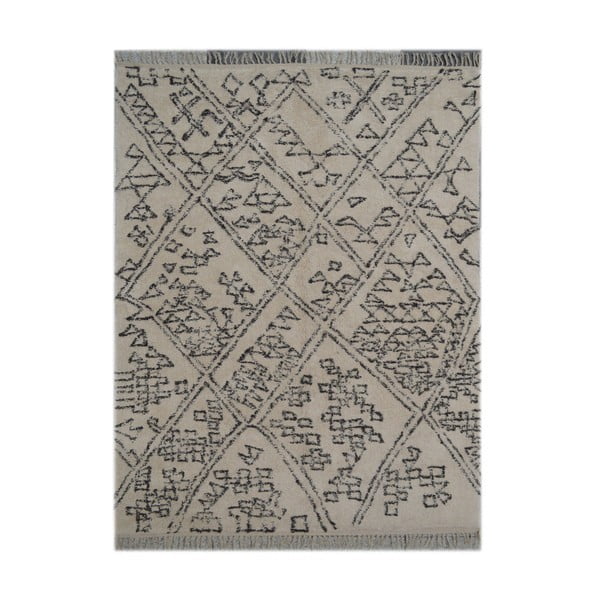 Krémový bavlnený koberec The Rug Republic Campo, 230 x 160 cm
