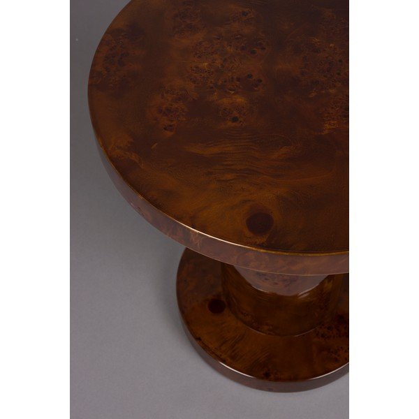 Okrúhly odkladací stolík v dekore orecha ø 46 cm Quinn – Dutchbone-image-4