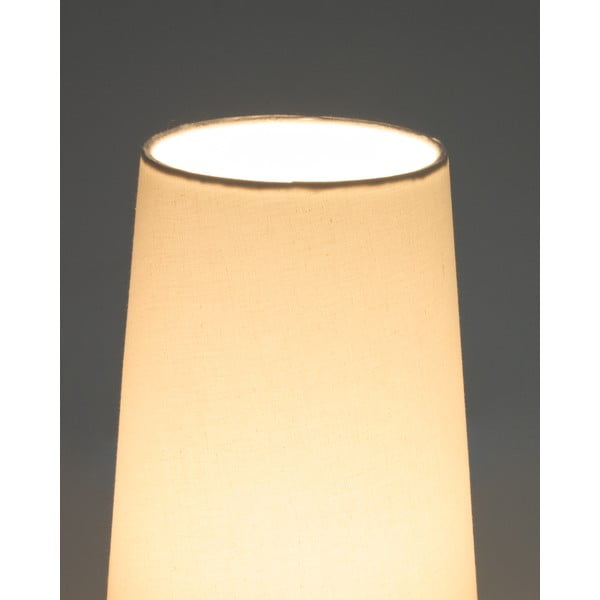 Biela/tmavohnedá stolová lampa s textilným tienidlom (výška 50 cm) Amire – Kave Home-image-3