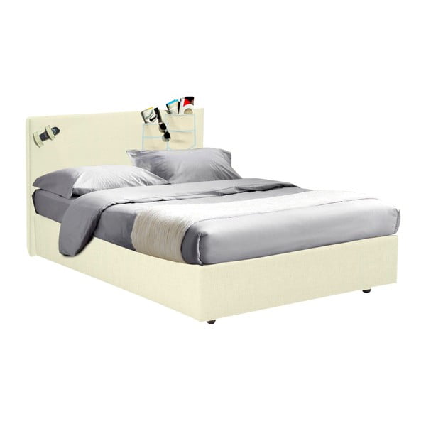 Béžová jednolôžková posteľ s úložným priestorom 13Casa Task, 120 x 190 cm