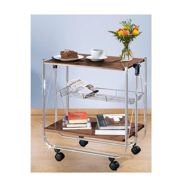 Pojazdný servírovací stolík Wenko Serving Walnut-image-1