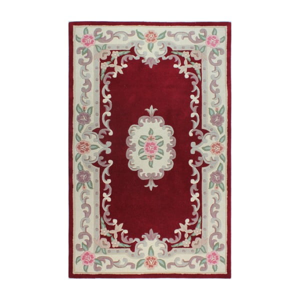 Červený vlnený koberec Flair Rugs Aubusson, 75 × 150 cm