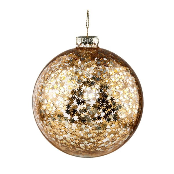 Vianočná závesná ozdoba zo skla v zlatej farbe Butlers Sparkle, ⌀ 10 cm