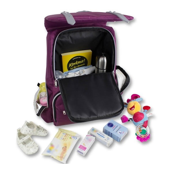 Fialový batoh pre mamičky s USB portom My Valice MOTHER STAR Baby Care Backpack-image-4