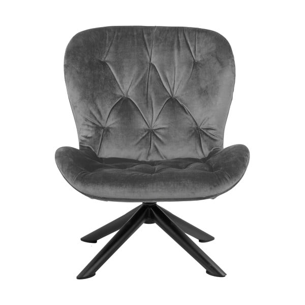 Sivé zamatové kreslo Actona Batilda-image-2