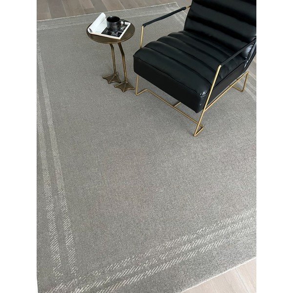 Antracitovosivý vlnený koberec 133x190 cm Calisia M Grid Rim – Agnella-image-1