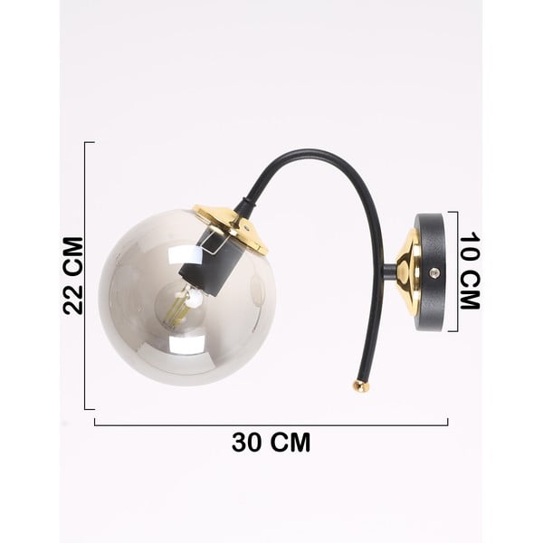 Čierne/sivé nástenné svietidlo ø 15 cm Yoyo – Squid Lighting-image-4