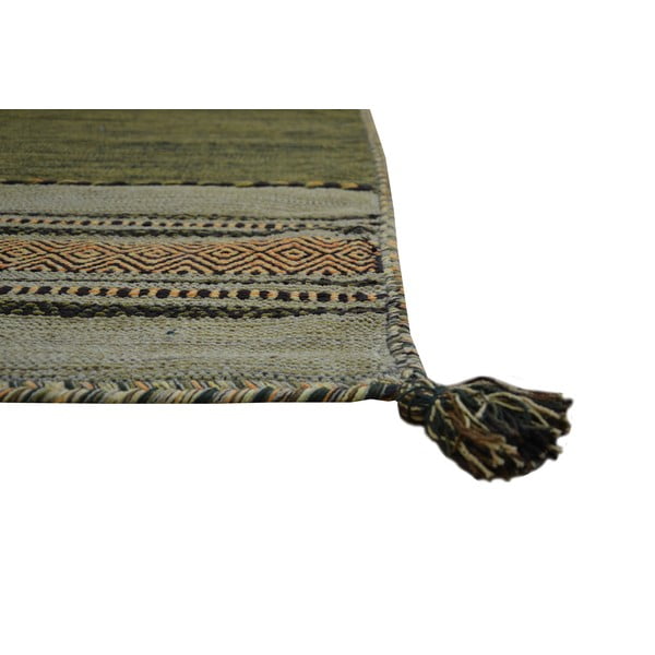 Zeleno-hnedý bavlnený koberec Webtappeti Antique Kilim, 60 x 240 cm-image-2