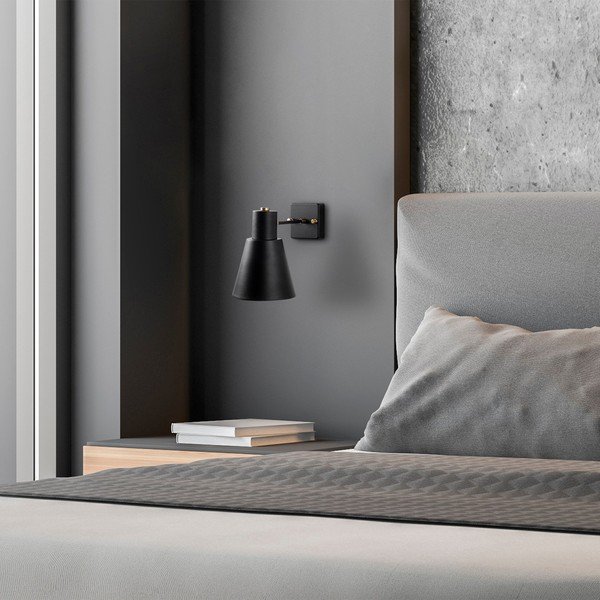 Nástenné svietidlo v čiernej a zlatej farbe ø 14 cm Funnel – Opviq lights-image-3