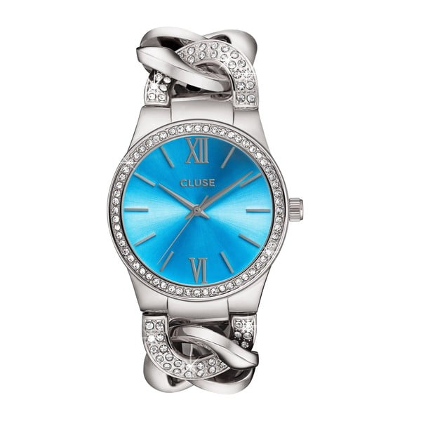 Dámské hodinky Brillante Silver/Blue Lagoon, 38 mm