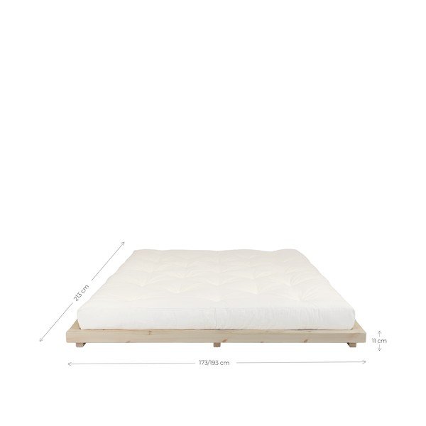 Dvojlôžková posteľ z borovicového dreva s matracom Karup Design Dock Double Latex Natural Clearl/Natural, 180 × 200 cm-image-4