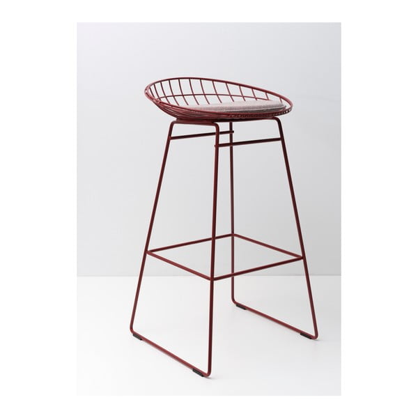 Červená drôtená stolička s podsedákom Pastoe, 75 cm