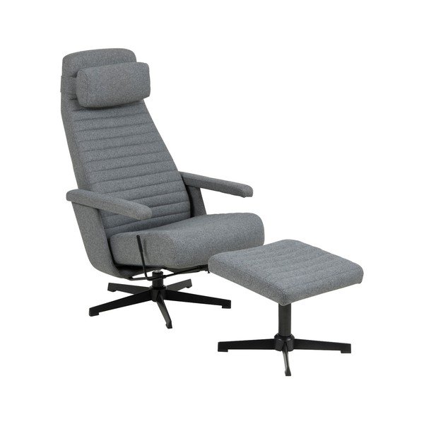 Tmavosivé polohovacie kreslo s podnožkou Actona Tranby-image-2