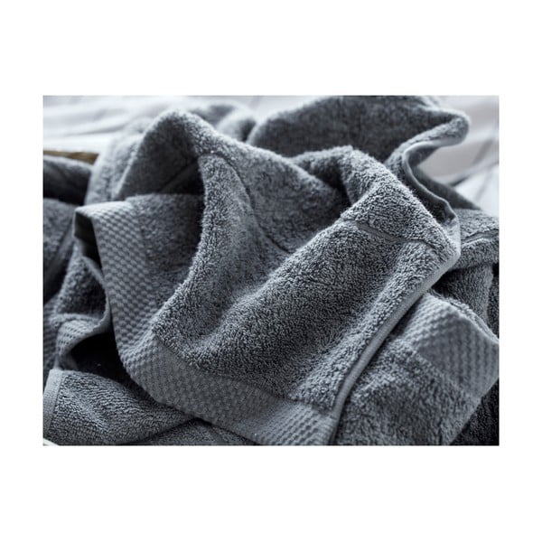 Tmavosivý froté bavlnený uterák 50x100 cm Line – Södahl-image-2