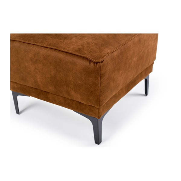 Koňakovohnedý taburet z imitácie kože Copenhagen – Scandic-image-4