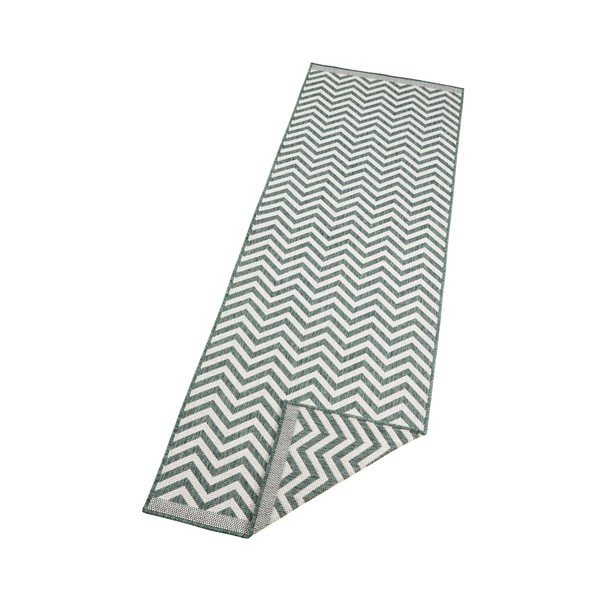 Zeleno-krémový obojstranný vysokoodolný behúň Bougari Twin Supreme Mismo, 80 × 350 cm-image-2
