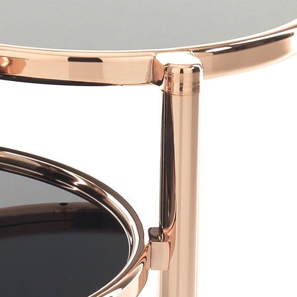 Otočný konferenčný stolík v medenej farbe a s čiernou doskou Tomasucci Tree Rings Cooper, Ø 50 cm-image-3