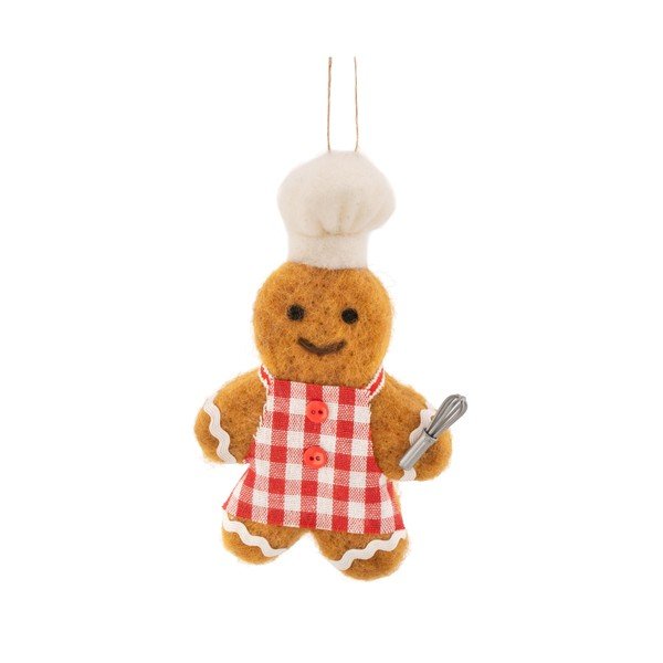 Textilná vianočná ozdoba 8 cm Pastry Chef Gingerbread – Sass & Belle