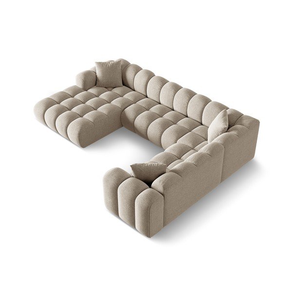 Svetlohnedá ženilková rohová pohovka (pravý roh/do tvaru "U") Treno – Cosmopolitan Design-image-2