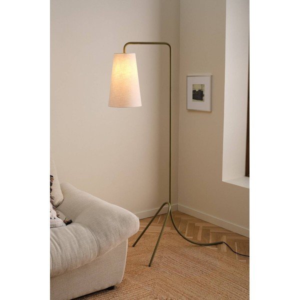 Khaki/krémovobiela látková stojacia lampa s ohýbateľnou konštrukciou (výška  154 cm) Vivienne – Jotex-image-1