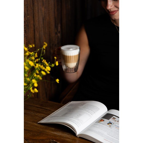 Sklenené hrnčeky v súprave 2 ks na cappuccino 250 ml Livio Duo – Vialli Design-image-2