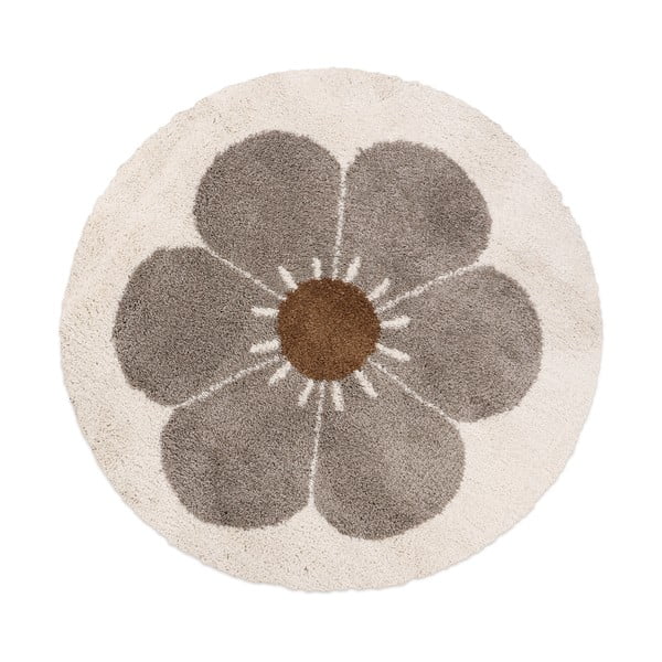 Sivo-krémový detský koberec ø 120 cm Bohemian Daisy – Nattiot