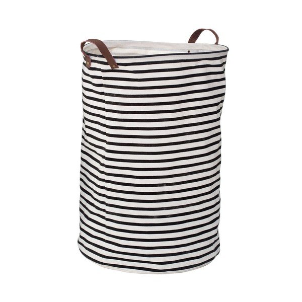 Čierno-biely látkový kôš na bielizeň 54 l Stripe – Premier Housewares