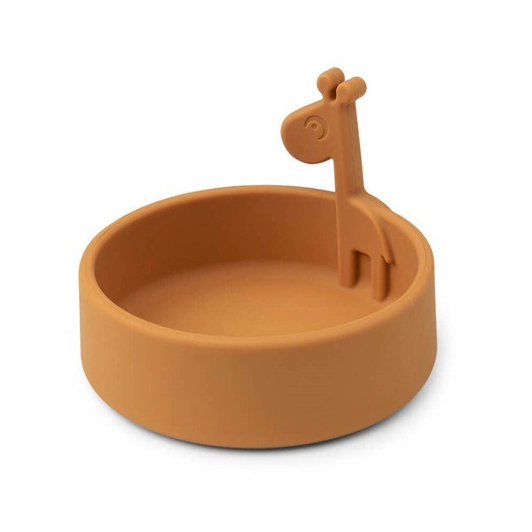 Horčicovožltá detská silikónová miska Done by Deer Peekaboo Raffi-image-2