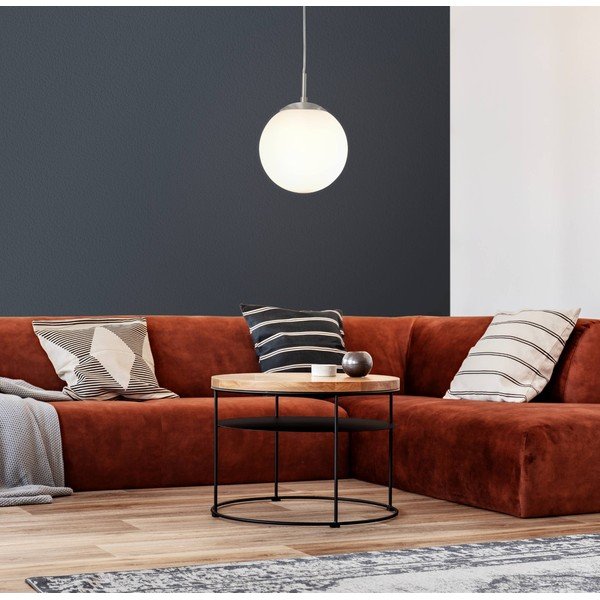 Závesné svietidlo v bielo-striebornej farbe so skleneným tienidlom ø 20 cm RONDO – EGLO-image-3