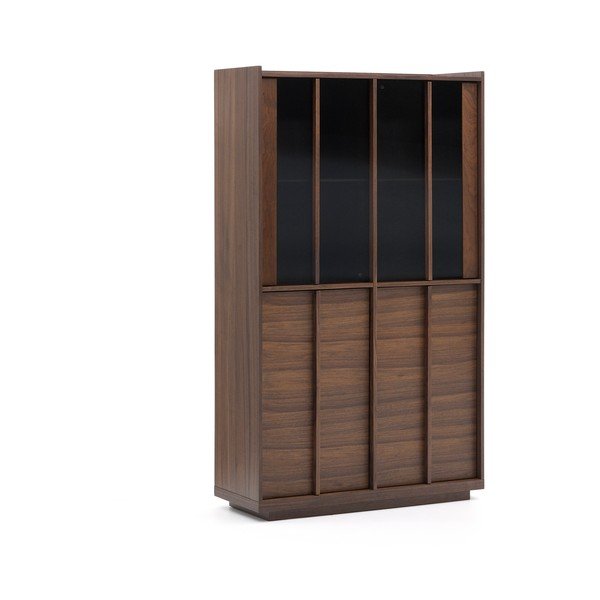 Hnedá vitrína v dekore orecha 100x170x40 cm Onix – Kave Home-image-2