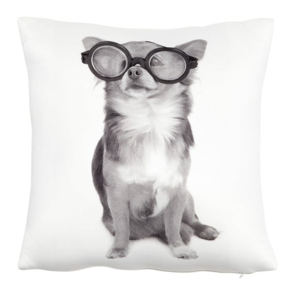Vankúš s náplňou Dog with Glasses, 30x30 cm