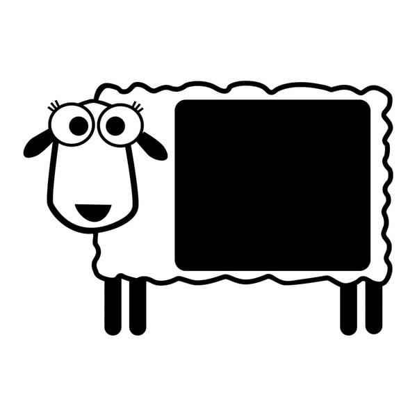 Čierna nástenná popisovacia samolepka Chalk Sheep