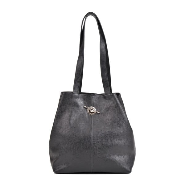 Čierna kožená kabelka Mangotti Bags Alma